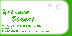 melinda blandl business card